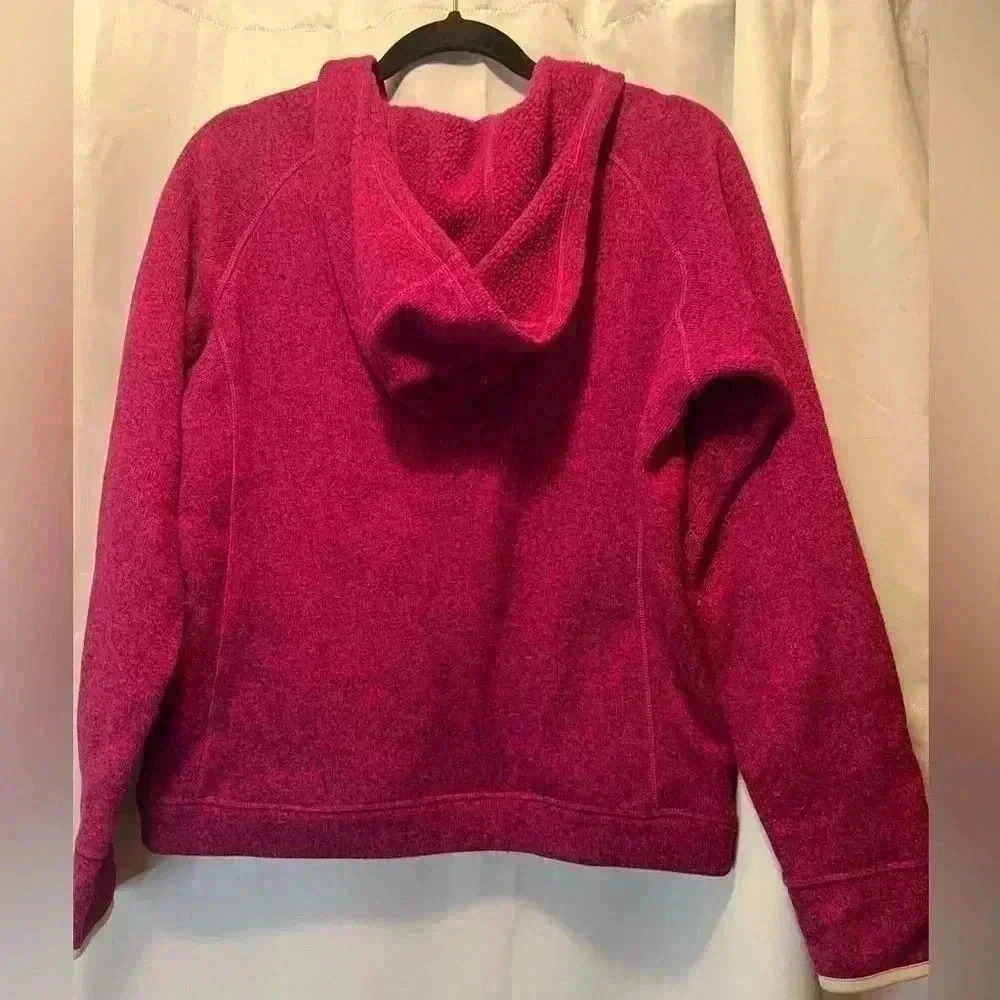The North Face Pink Hooded 1/2 Zip Soft Fleece Pullover Jacket size medium - Picture 7 of 7